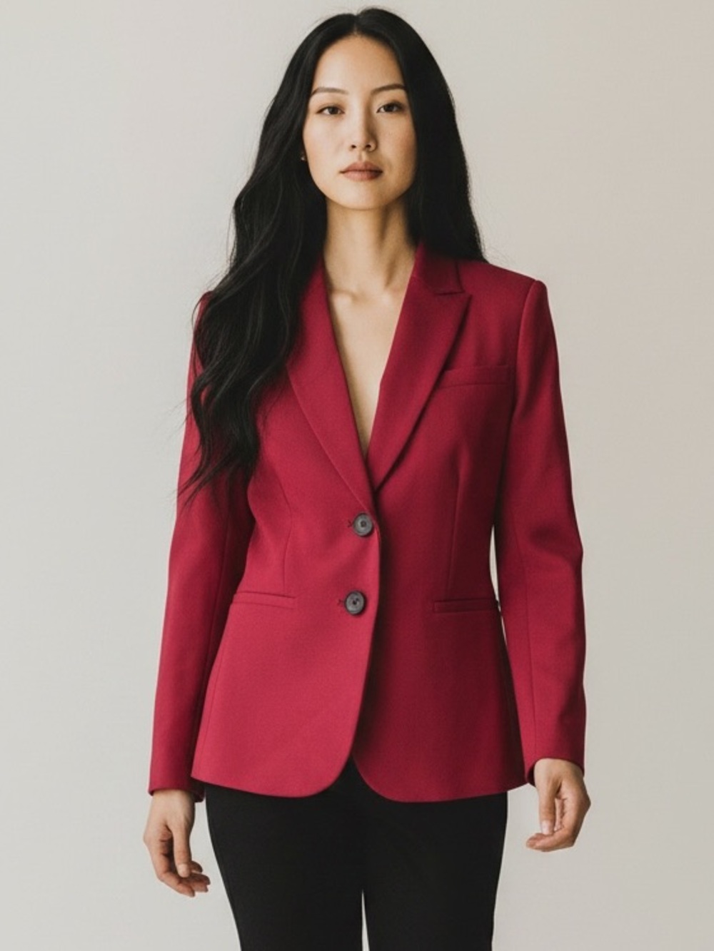 BODEN Red Single Breasted Jersey Blazer
